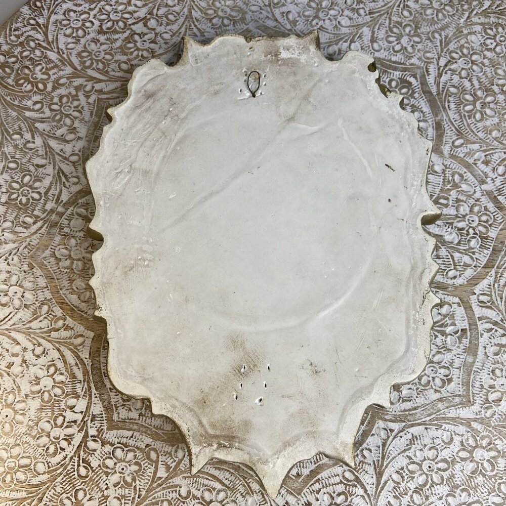 VTG Goldtone Mirror Fruit Design Cast Plaster Baroque Ornate Wall Mirror 10.5x8 - Picture 10 of 11